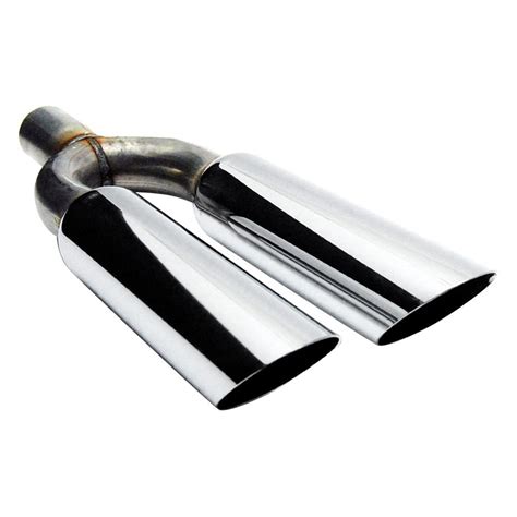 Jones Exhaust® JDA312-214 - Stainless Steel Round Angle Cut Weld-On Dual Chrome Exhaust Tip (2. ...