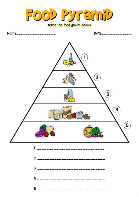 15 5 Food Groups Worksheet - Free PDF at worksheeto.com