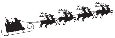 Santa Claus Sled Silhouette Reindeer Clip art - Santa with Sleigh Silhouette Transparent PNG ...