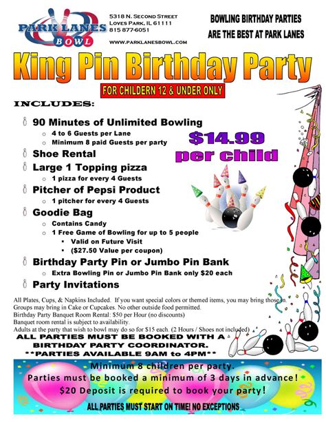 Kids Birthday Parties – Park Lanes Bowl | Loves Park, IL