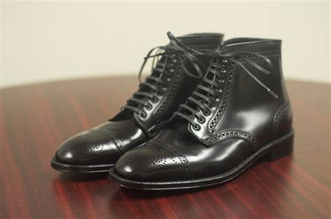 Alden Black Shell Cordovan Medallion Cap Toe Boot – Alden of San Diego