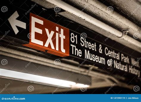 Exit Sign at the 81st Street-Museum of Natural History Station on the ...