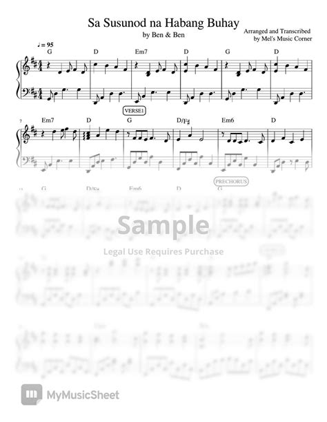 Ben&Ben - Sa Susunod na Habang Buhay (piano sheet music) Sheets by Mel ...