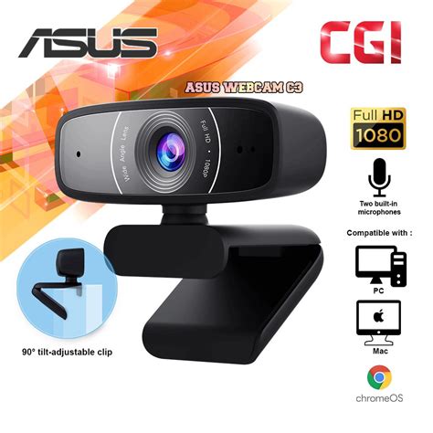 Asus Webcam C3 FHD 30 FPS Recording Beamforming Microphone Wide-angle USB Camera - CGi-Store