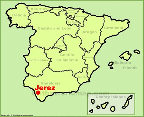 Jerez de la Frontera location on the Spain map - Ontheworldmap.com