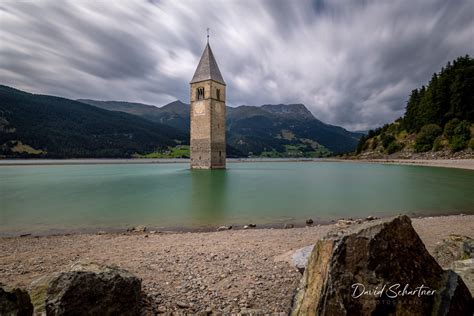 Submerged Church Tower of Graun, Lake Reschen/Resia, Italy