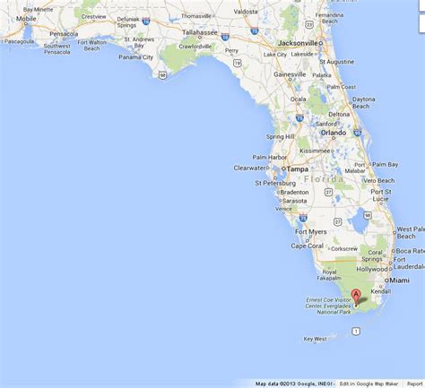 Everglades on Map of Florida