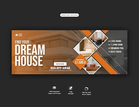 Premium PSD | Real estate house property facebook cover banner template