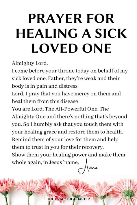 Prayers for healing a sick loved one | Healing prayer quotes, Short prayer for healing, Healing ...