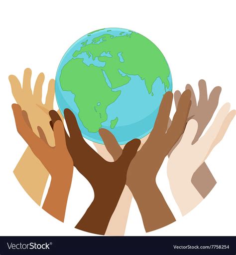 Hands with earth Royalty Free Vector Image - VectorStock