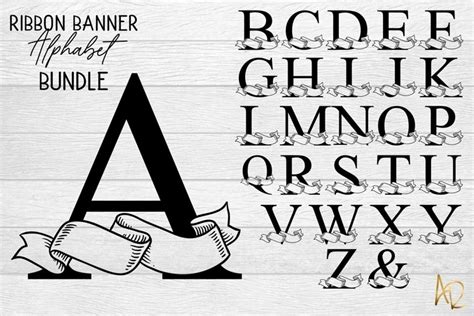 Free Monograms download - The Ribbon Banner Alphabet Bundle | SVG ...