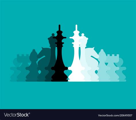 Chess pieces flat design background Royalty Free Vector