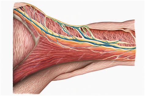 Premium Photo | Crosssection of arm with visible muscle fibers isolated ...