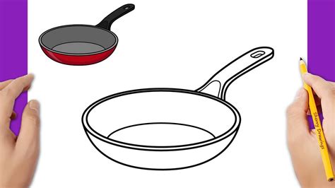 HOW TO DRAW A FRYING PAN EASY - YouTube