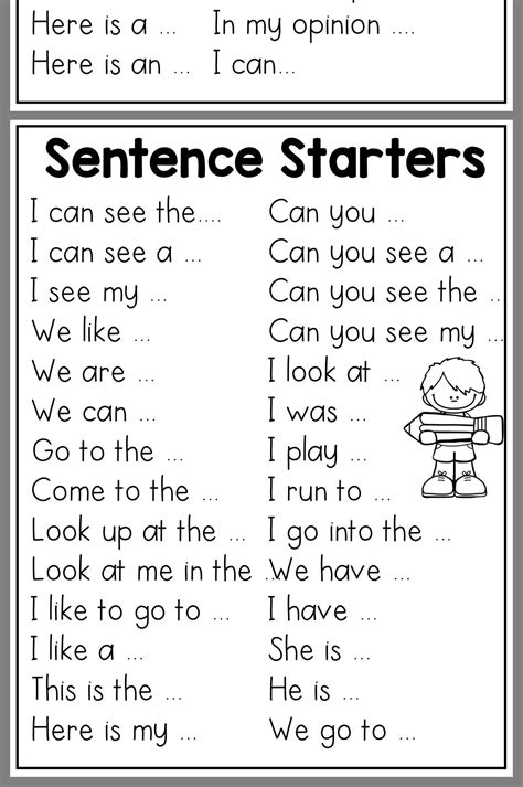 20 Sentence Starters For Kindergarten 046