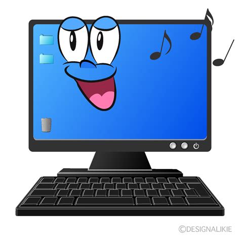 Free Singing Computer Cartoon Character Clipart | Charatoon