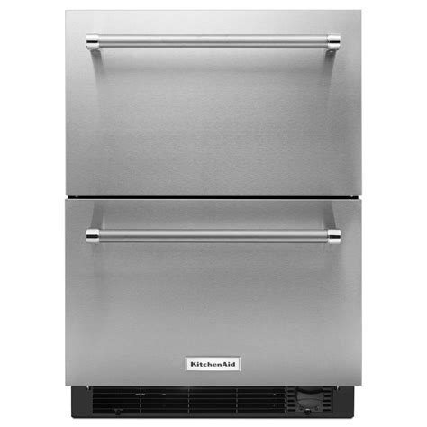 KitchenAid 4.7 Cubic Foot Double Drawer Refrigerator Freezer, Counter Depth