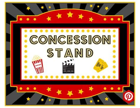 Download These Free Movie Night Printables - Concession Stand Sign. See ...