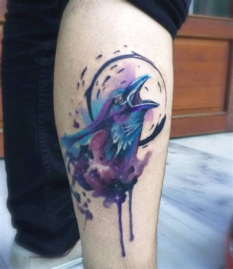 Raven Watercolor Tattoo at PaintingValley.com | Explore collection of Raven Watercolor Tattoo