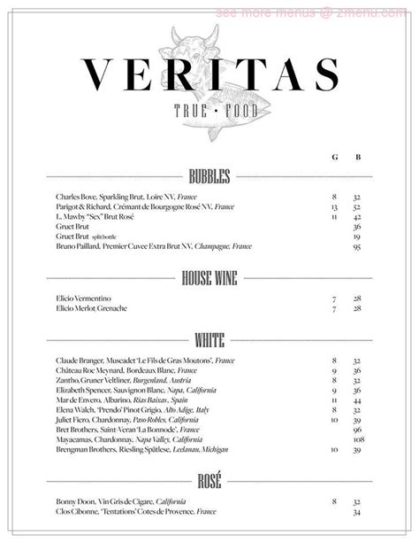 Online Menu of VERITAS Restaurant, Jackson, Michigan, 49201 - Zmenu