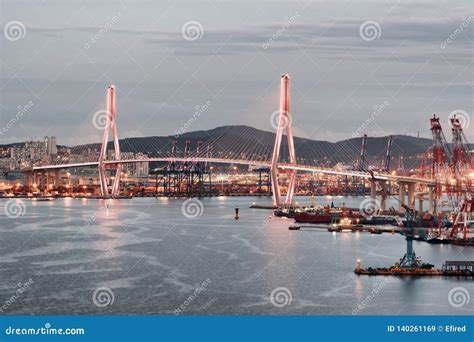 Busan Harbor Bridge and the Port of Busan, South Korea Stock Image - Image of downtown, city ...