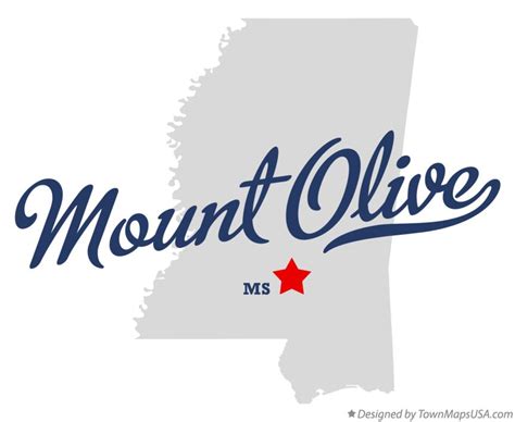 Map of Mount Olive, MS, Mississippi