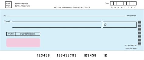 eps10 vector Blank bank cheque design template illustration. blue Vector of empty bank cheque ...