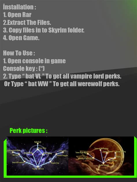 Get all vampire lord and werewolf PERKS. at Skyrim Nexus - Mods and Community