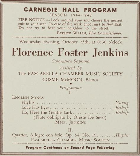 Remembering Florence Foster Jenkins | Carnegie Hall