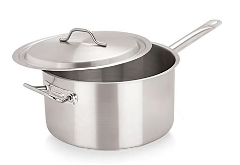 Professional Stainless Steel Saucepan with Lid 24cm/10" 5.8Ltr