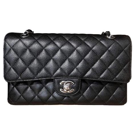 Chanel Black Quilted Caviar Jumbo Classic Double Flap Bag Silver Hardware, 2021 Available For ...