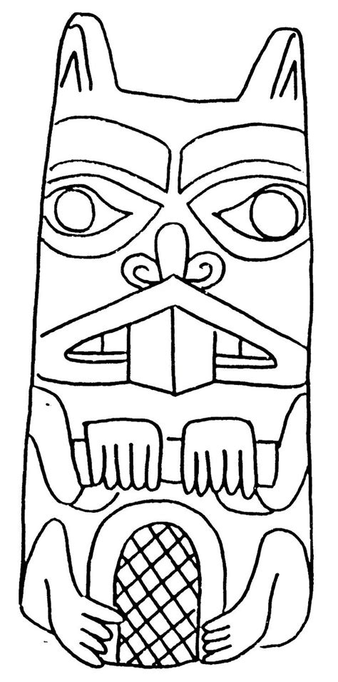 Beaver Totem Poles Coloring Page | Totem pole drawing, Totem pole art ...