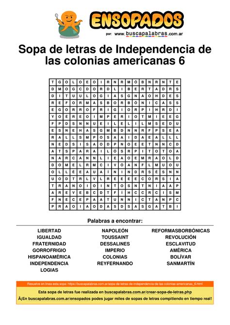 Sopa De Letras Independencia De Chile - Image to u