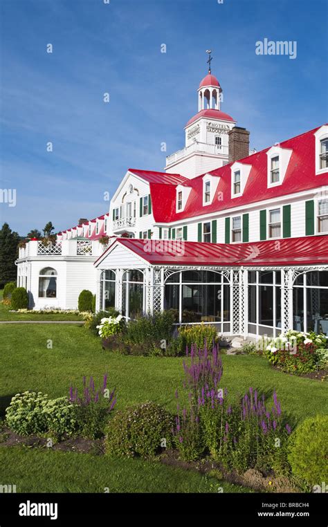 Historic Hotel Tadoussac, Tadoussac, Quebec, Canada Stock Photo ...