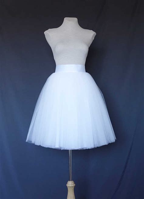 White Tulle Skirt . Tea length tulle skirt . Women tulle | Etsy