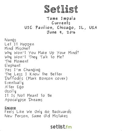 Setlist / Video | Tame Impala @ UIC Pavilion 6/9/16 - Tomorrow's Verse