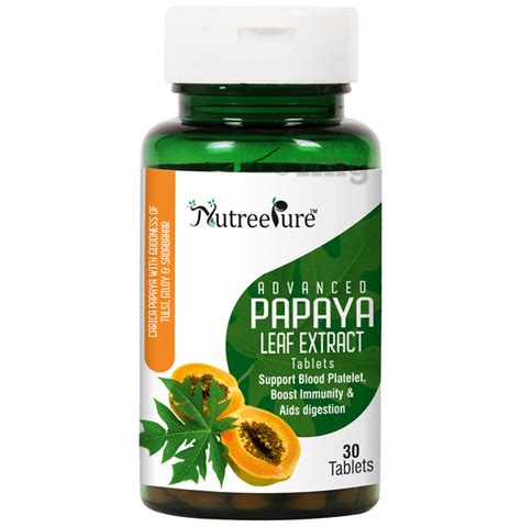 Nutree Pure Advanced Papaya Leaf Extract Tablet: Buy bottle of 30 tablets at best price in India ...