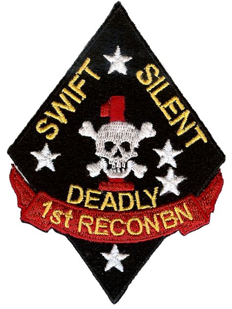 USMC 1st Recon Battalion Swift Silent Deadly Embroidery Patch - Charleston Promotion