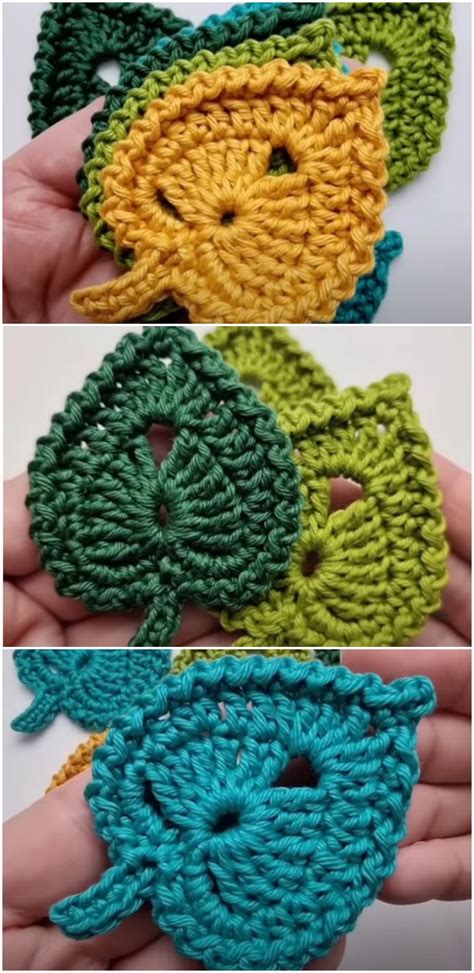 Crochet Beautiful Leaf Applique - Crochet Ideas