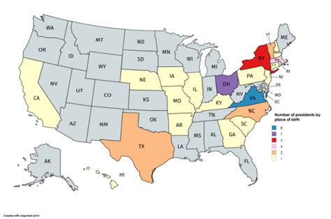 MAP: Where every US president was born