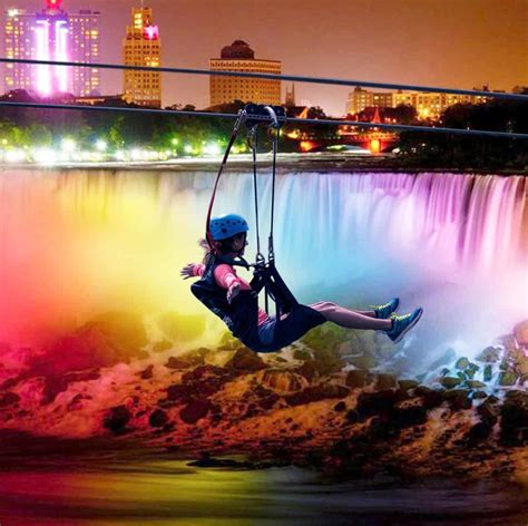 For Just $40 You And Your Friends Can Zipline Over Niagara Falls - Both Day And Night!