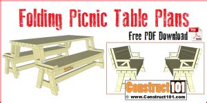 Folding Picnic Table Plans - PDF Download - Construct101
