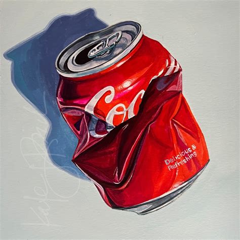 Crushed Coke Can Original Painting – KATE JARVIK BIRCH