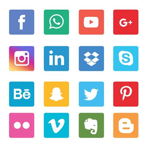 Social Media Icons Set - Download Free Vectors, Clipart Graphics & Vector Art