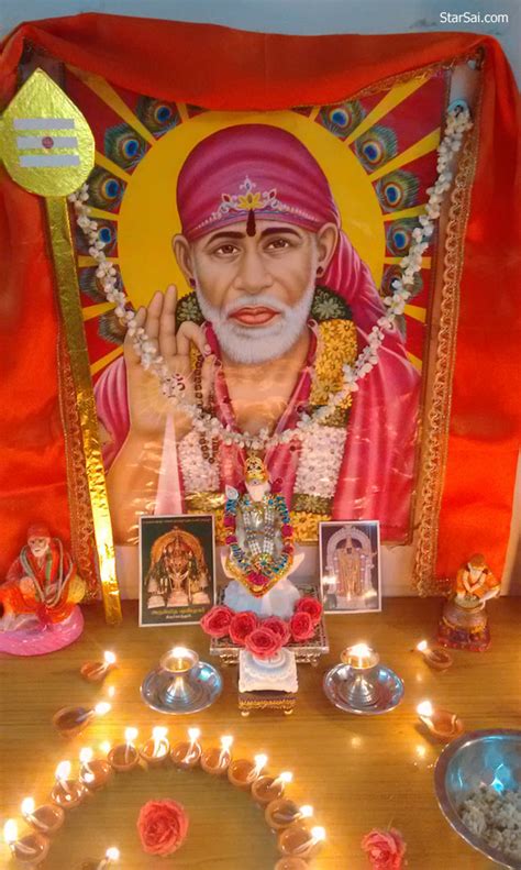 Beautiful Murugan and Shirdi Saibaba pooja offering 108 lamps