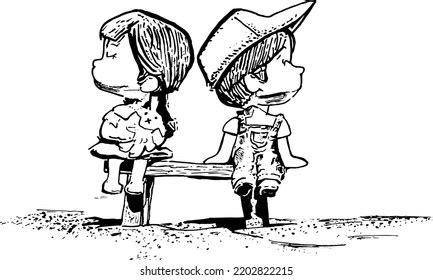 1,163 Couple on a bench drawing Images, Stock Photos & Vectors | Shutterstock