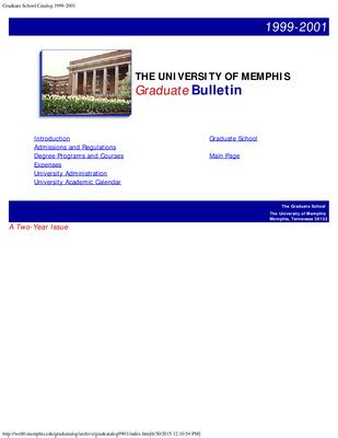 "1999-2001, University of Memphis bulletin"