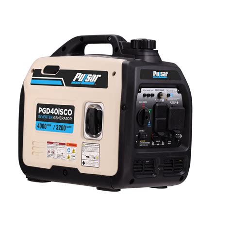 Pulsar 4,000-Watt Super Quiet Gasoline Powered Inverter Generator with Recoil Start and CO Alert ...