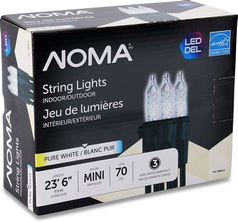 NOMA Premium Mini LED Christmas Lights | 70 Pure White String Lights ...