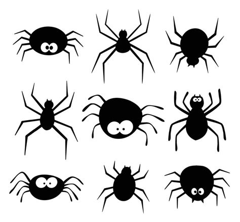 spider of halloween isolated on white background. Scary spiderweb hand drawn silhouette ...